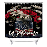 Four piece set of bathroom dry wet separation shading and warm shower curtain