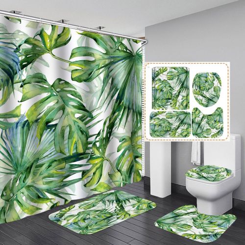 Waterproof and mildew proof 3D printed polyester shower curtain