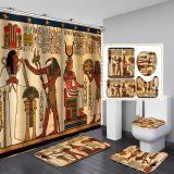 Printed waterproof bathroom shower curtain