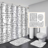 Printed waterproof polyester English letter series shower curtain toilet pad set