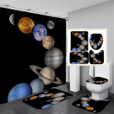 Blue Dreamy Starry Sky, Black Hole Planet, Sky Shower Curtain, Bathroom Set