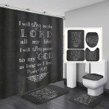 Printed waterproof polyester English letter series shower curtain toilet pad set