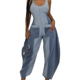 Loose jumpsuit denim jumpsuit