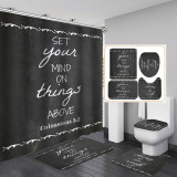Printed waterproof polyester English letter series shower curtain toilet pad set