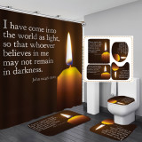 Printed waterproof polyester English letter series shower curtain toilet pad set