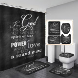 Printed waterproof polyester English letter series shower curtain toilet pad set