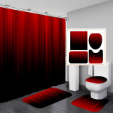 Printed waterproof and mildew resistant gradient color shower curtain with dry wet separation