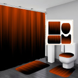 Printed waterproof and mildew resistant gradient color shower curtain with dry wet separation