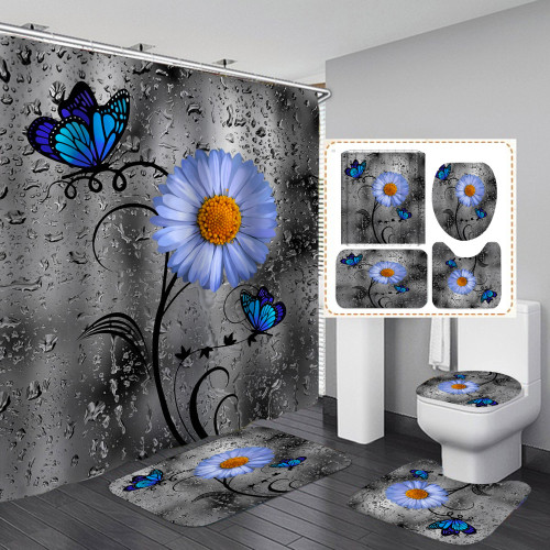 Four piece shower curtain set