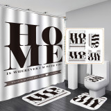 Printed waterproof polyester English letter series shower curtain toilet pad set