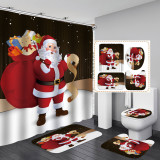 Digital printing waterproof polyester Christmas series bathroom shower curtain