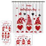 Bathroom partition, shower curtain, floor mat, toilet seat mat