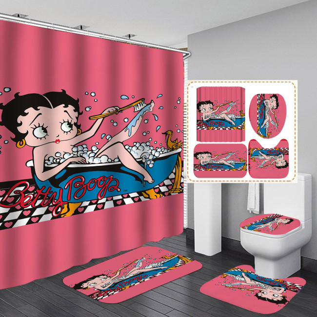 High end digital printed waterproof bathroom set
