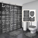 Printed waterproof polyester English letter series shower curtain toilet pad set