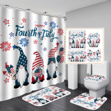 Bathroom partition, shower curtain, floor mat, toilet seat mat