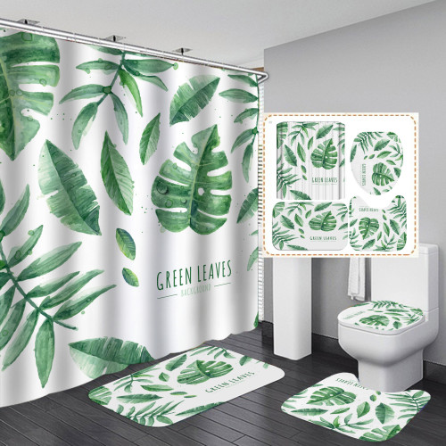 Waterproof and mildew proof 3D printed polyester shower curtain