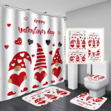Bathroom partition, shower curtain, floor mat, toilet seat mat