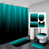 Printed waterproof and mildew resistant gradient color shower curtain with dry wet separation