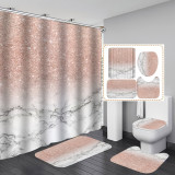 Marble textured shower curtain set