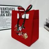 Christmas felt bag, Christmas Eve felt tote bag, children's candy bag