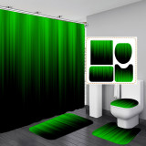 Printed waterproof and mildew resistant gradient color shower curtain with dry wet separation