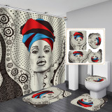 Printed waterproof bathroom shower curtain