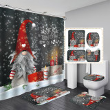 Bathroom partition, shower curtain, floor mat, toilet seat mat