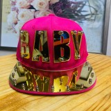 Hip hop acrylic flat brimmed hat with letter punk style