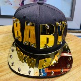 Hip hop acrylic flat brimmed hat with letter punk style