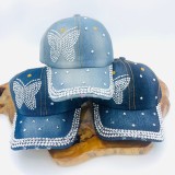 Butterfly Cowboy Baseball Hat Handmade Drilled Duck Tongue Hat