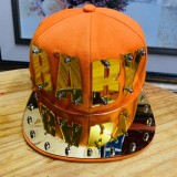Hip hop acrylic flat brimmed hat with letter punk style