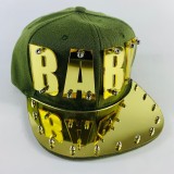 Hip hop acrylic flat brimmed hat with letter punk style