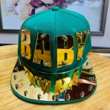 Hip hop acrylic flat brimmed hat with letter punk style