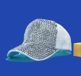 Fashionable sun hat with baseball cap and rhinestone