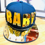 Hip hop acrylic flat brimmed hat with letter punk style