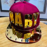 Hip hop acrylic flat brimmed hat with letter punk style