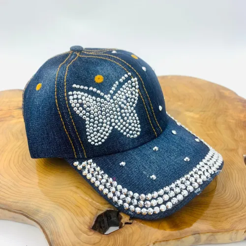 Butterfly Cowboy Baseball Hat Handmade Drilled Duck Tongue Hat