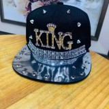 Metal leopard head cap with button flat edge cap