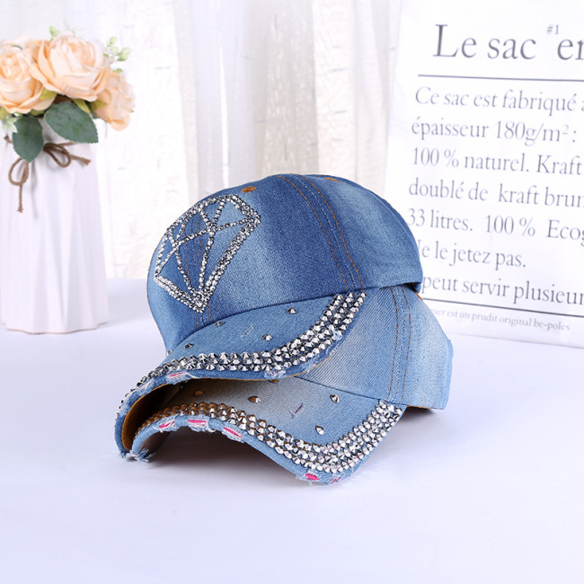 Denim duckbill cap, hip-hop rivet baseball cap