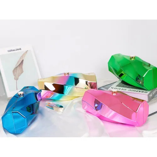 Box bag, simple temperament, acrylic bag, hand-held crossbody bag