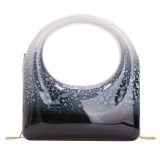 Acrylic bag, glossy box bag, banquet simple metallic small square bag, crossbody bag