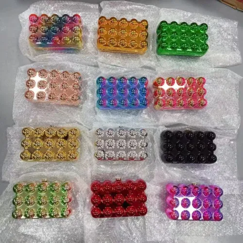 Acrylic bag, one shoulder fashionable chain, egg shaped bag