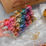 Acrylic bag, one shoulder fashionable chain, egg shaped bag