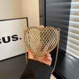 Fashionable hollow metal heart-shaped bag