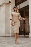 2024 Autumn/Winter New Cross border Amazon Wish AliExpress European and American Women's Solid Color Lantern Sleeves Waist Collection One Step Skirt