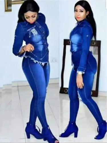 Streetwear Jean Tracksuit Women Two Piece Set Spring Y2K Clothing Denim Top and Pants Sets Vintage 2 Piece Sets Womens Outfits