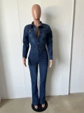 Streetwear Jeans Jumpsuits Autumn Clothes Women 2024 Full Sleeve Flare Pants Denim  Rompers Playsuits One Pieces Overalls Outfit