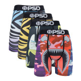 4Pcs Fashion Print Men Underwear Boxer Cueca Male Panty Lingerie Men Underpants Panty Boxershorts Sexy S-XXL Popular