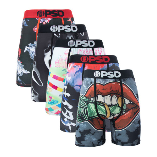 5Pcs Sexy Men Underwear Boxers Fashion Print Breathable Male Underpants Men's Panties Lingerie Comfor Man Boxer Briefs Trunks
