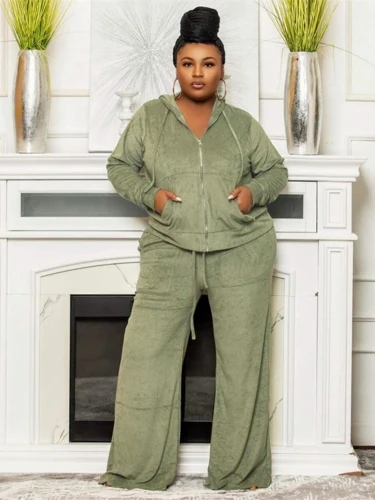 Velvet Tracksuit Women Two Piece Set Autumn Y2K Clothing Solid Zipper Hoodies Top and Pant Sets Velour Womens 2 Piece Outfit Set